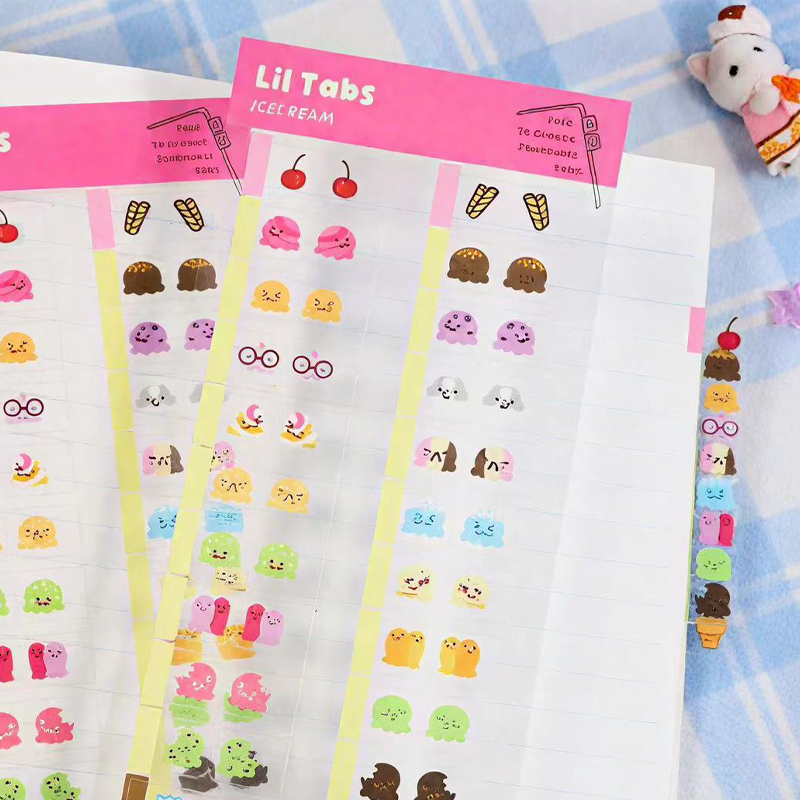 Memo Pad Sticky - 22/44pcs Cute ice cream Themed Decorative