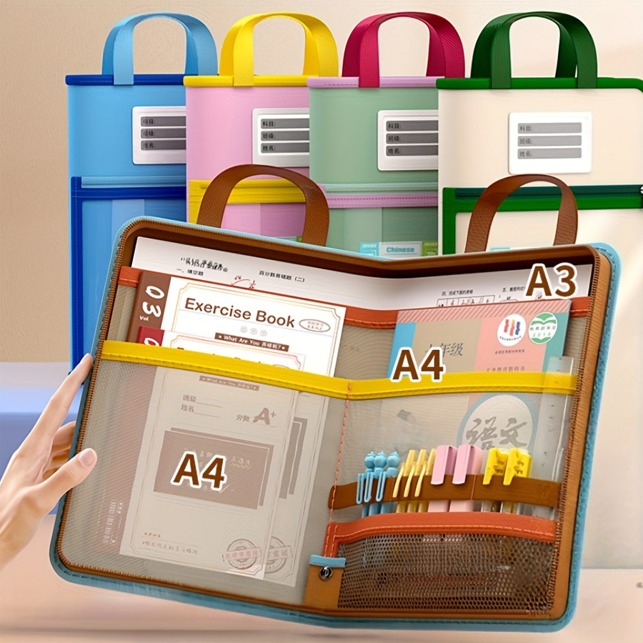 Stationery Supplier - L-shaped A4 file bag, large opening