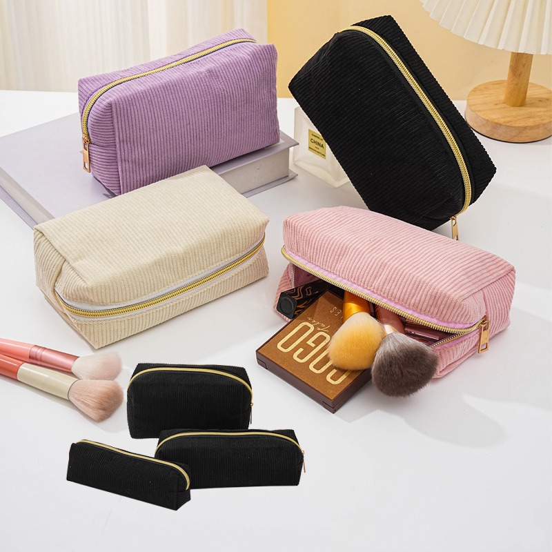 Ideal Stationery & Office Supply - 4pcs Durable Corduroy Storage Bags, Can