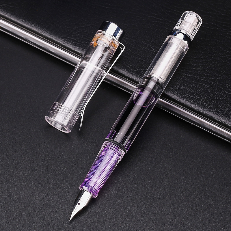 Office Stationery Supply Business - 9 Colors Piston Fountain Pen EF/F