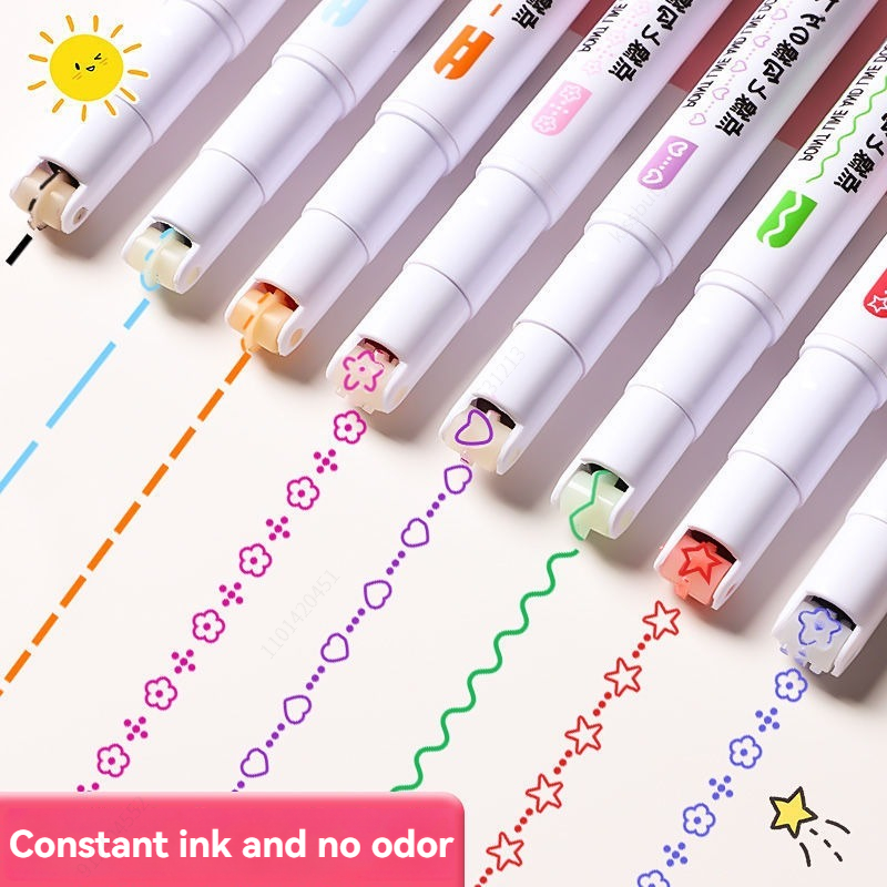 6-24pcs/set Heart Flower Line  - Highlighter Set Pastel ulasan dan harga