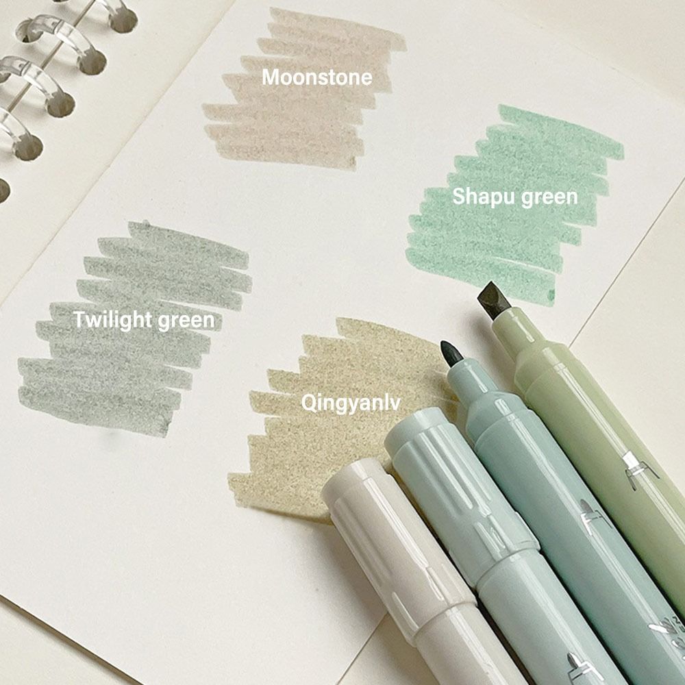 4pcs/set Creative Dual Tip Hig - Highlighter Set Pastel ulasan dan harga