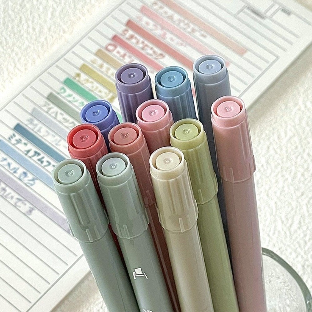 4pcs/set Creative Dual Tip Hig - Highlighter Set Pastel ulasan dan harga