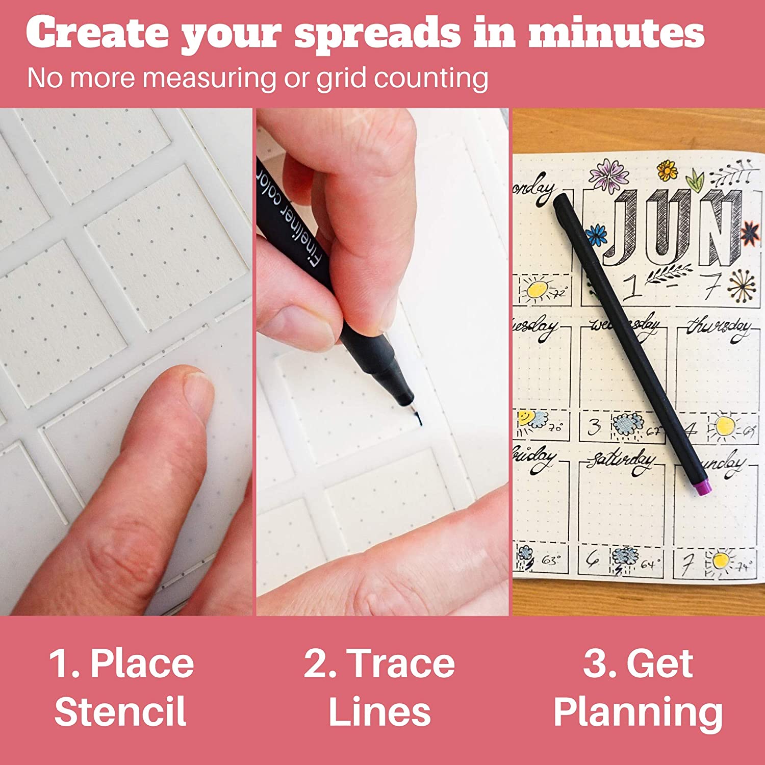 6Pack Reusable Plastic Weekly  - Notebook Dotted A5 ulasan dan harga