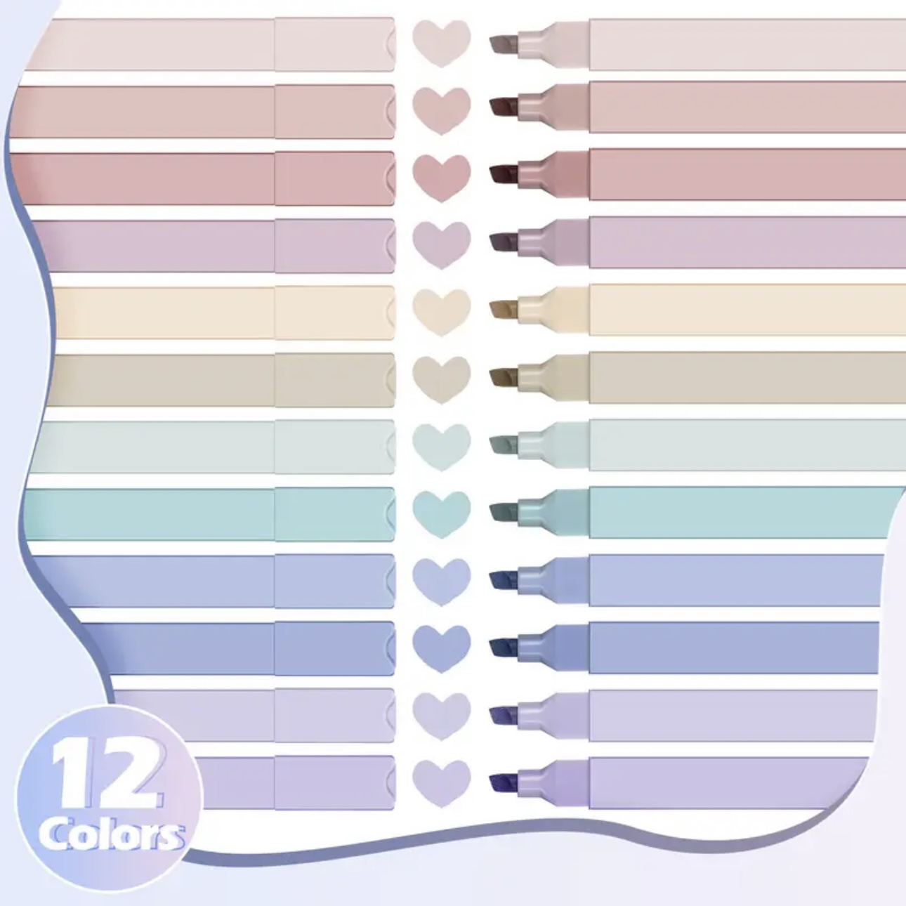 12/60pcs Aesthetic Highlighter - Highlighter Set Pastel ulasan dan harga