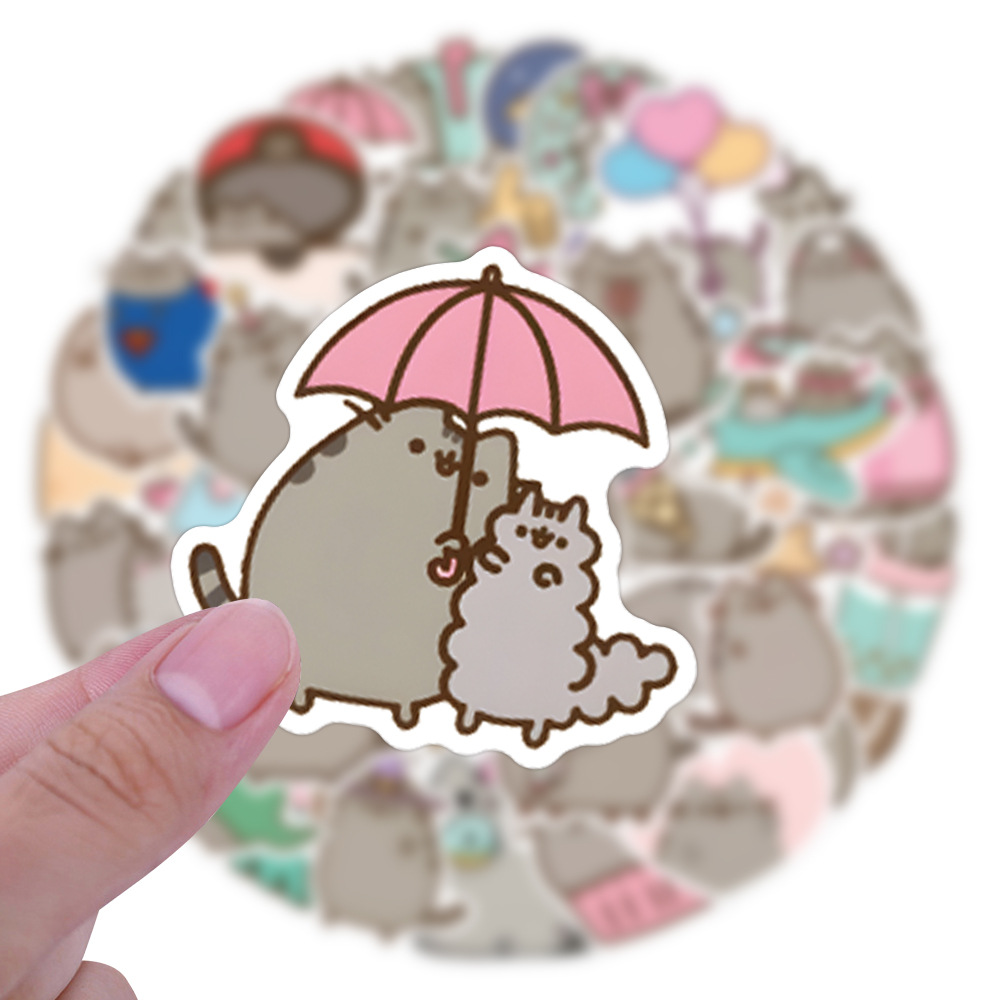 55pcs Pusheen Anime Stickers W - Memo Pad Sticky ulasan dan harga