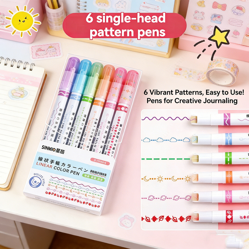 6-24Pcs/Set Flower Line Shape  - Highlighter Set Pastel ulasan dan harga