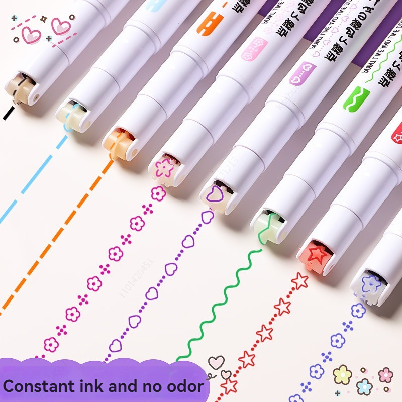 6-24Pcs/Set Flower Line Shape  - Highlighter Set Pastel ulasan dan harga