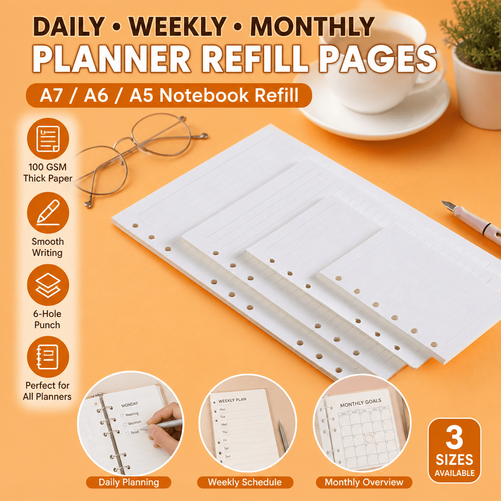 A5 A6 A7 Planner Refill Pages  - Notebook Dotted A5 ulasan dan harga