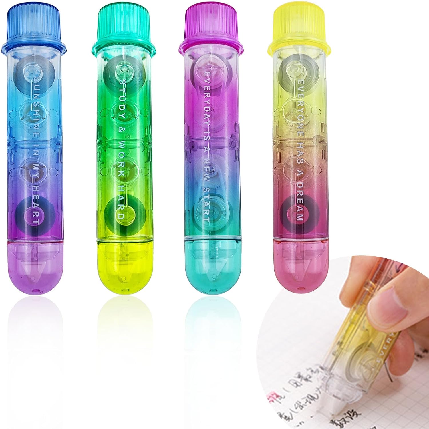 4 PACK 2 In1 White Out Correct - Correction Tape Roller ulasan dan harga