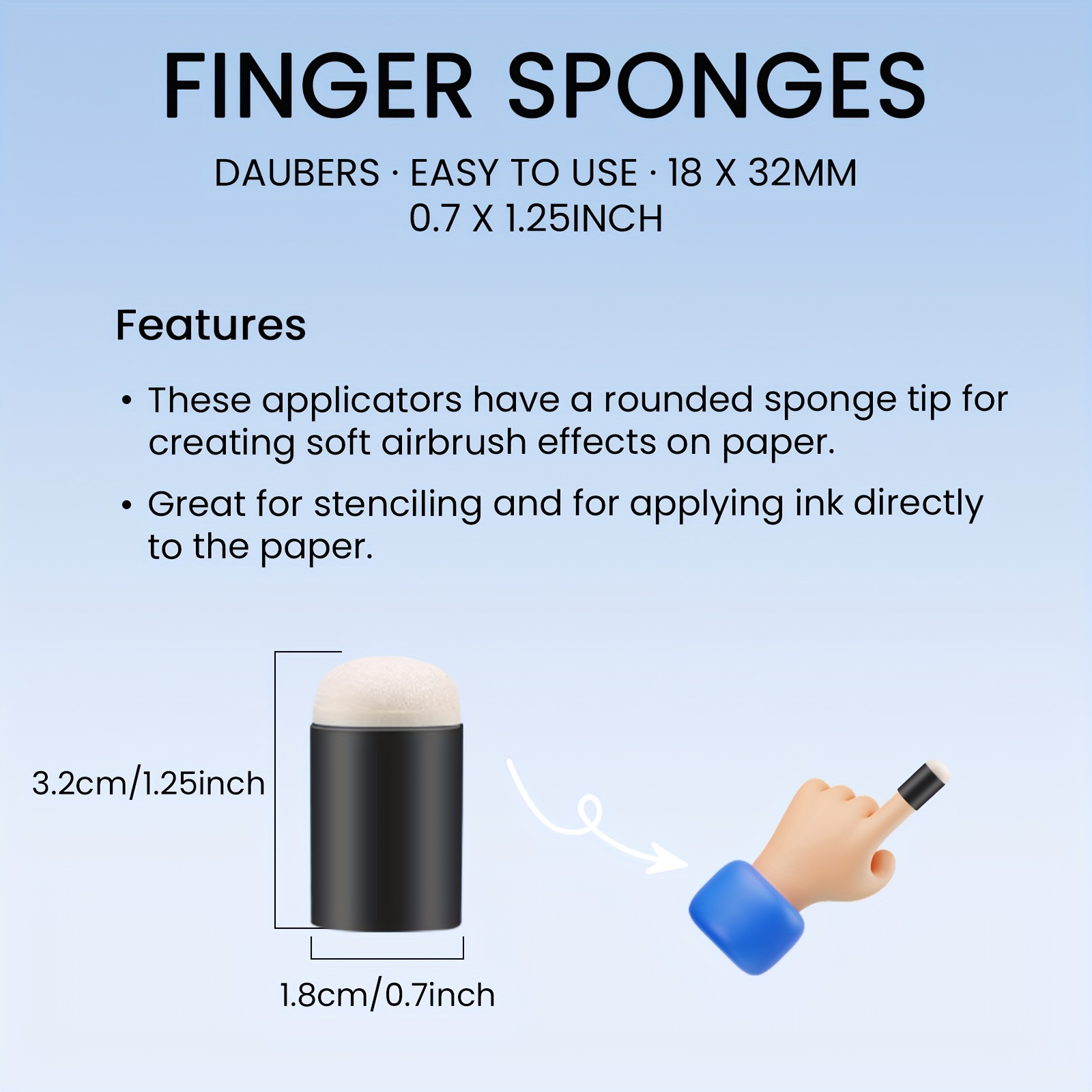 9pcs Craft Finger Sponge Daube - Self Inking Stamp ulasan dan harga