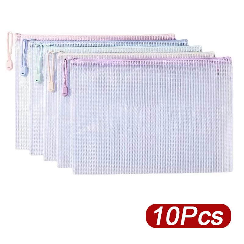 5-30pcs Zipper Mesh Bag A4/A5  - Stationery Supplier ulasan dan harga