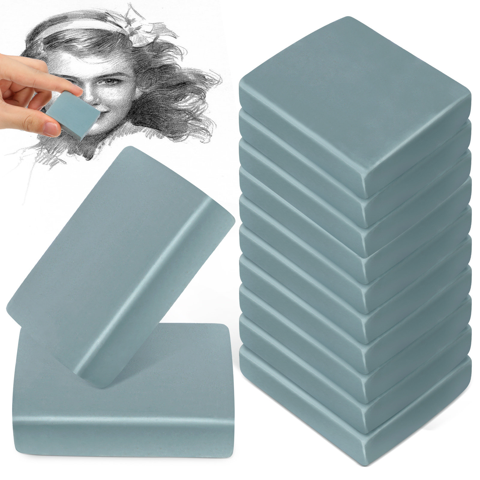 12Pcs Kneaded Erasers Moldable - Rubber Eraser Kneaded ulasan dan harga