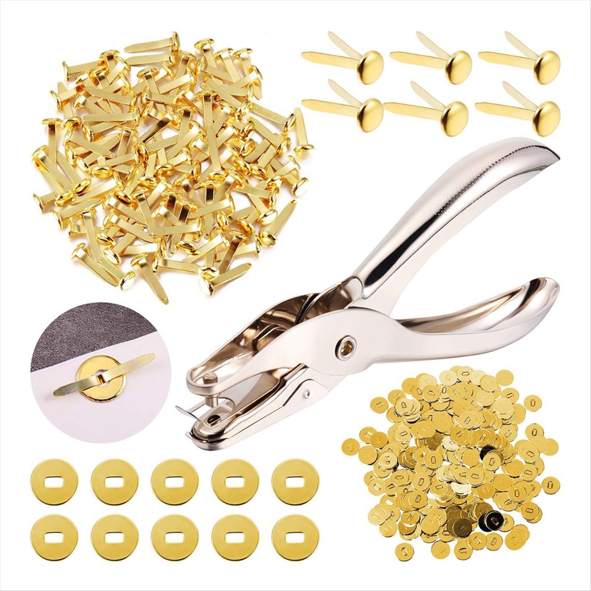 A78I 300 Pieces 3/4 Inch Brass - Paper Punch 3 Hole ulasan dan harga