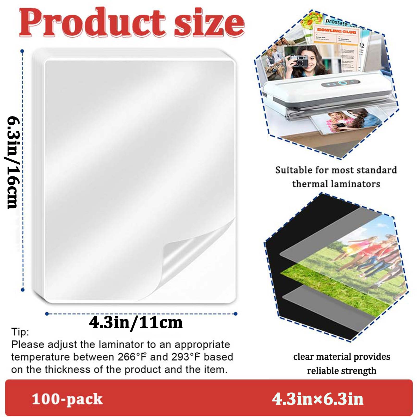 100 Sheets 4.3×6.3in Thermal L - Document Laminator Pouch ulasan dan harga