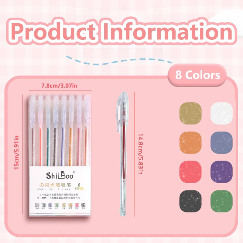 8-60 Colors Glitter Gel Pen Se - Highlighter Set Pastel ulasan dan harga