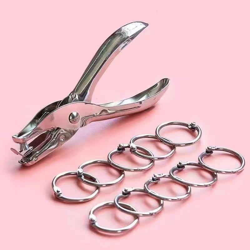 Hand Held Metal Stationery Rou - Paper Punch 3 Hole ulasan dan harga